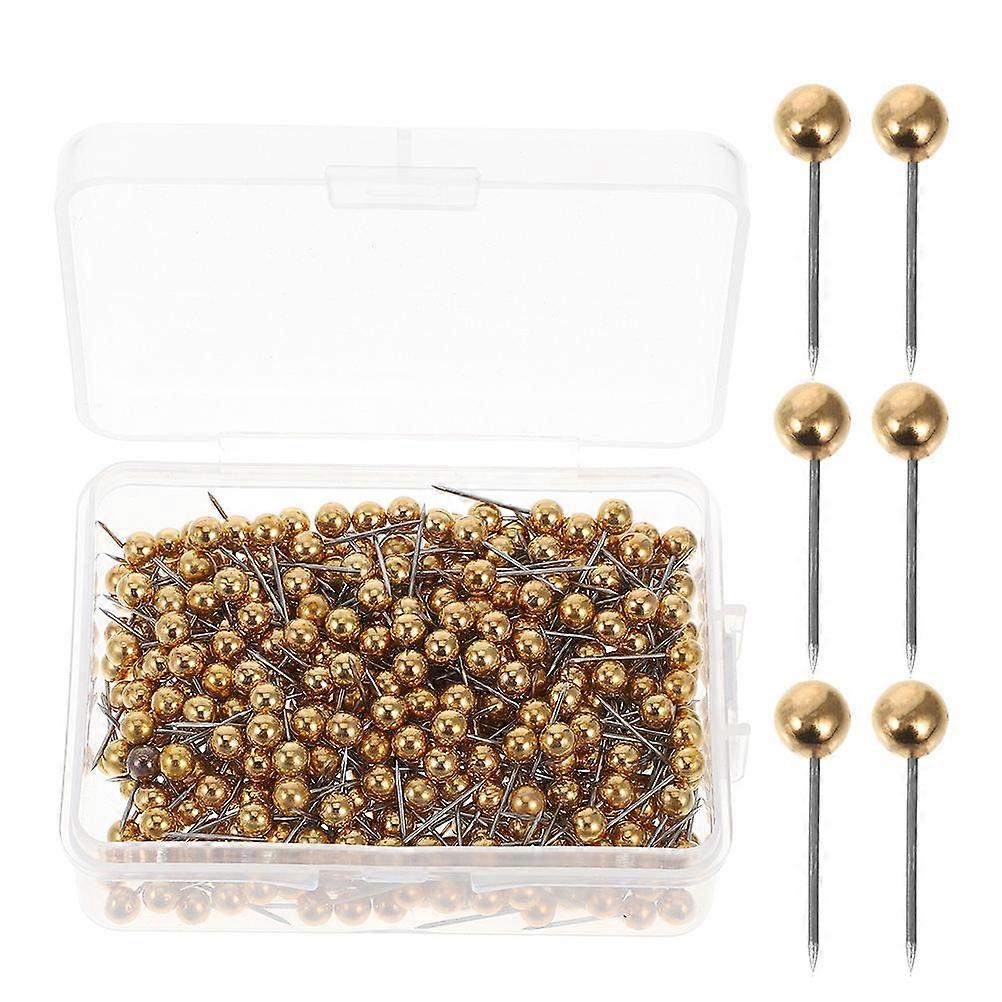 Golden Push Pins with Stylish Round Bead Design for Daily Use Versatile Office and Home Supplies Steel and Plastic 500pcs