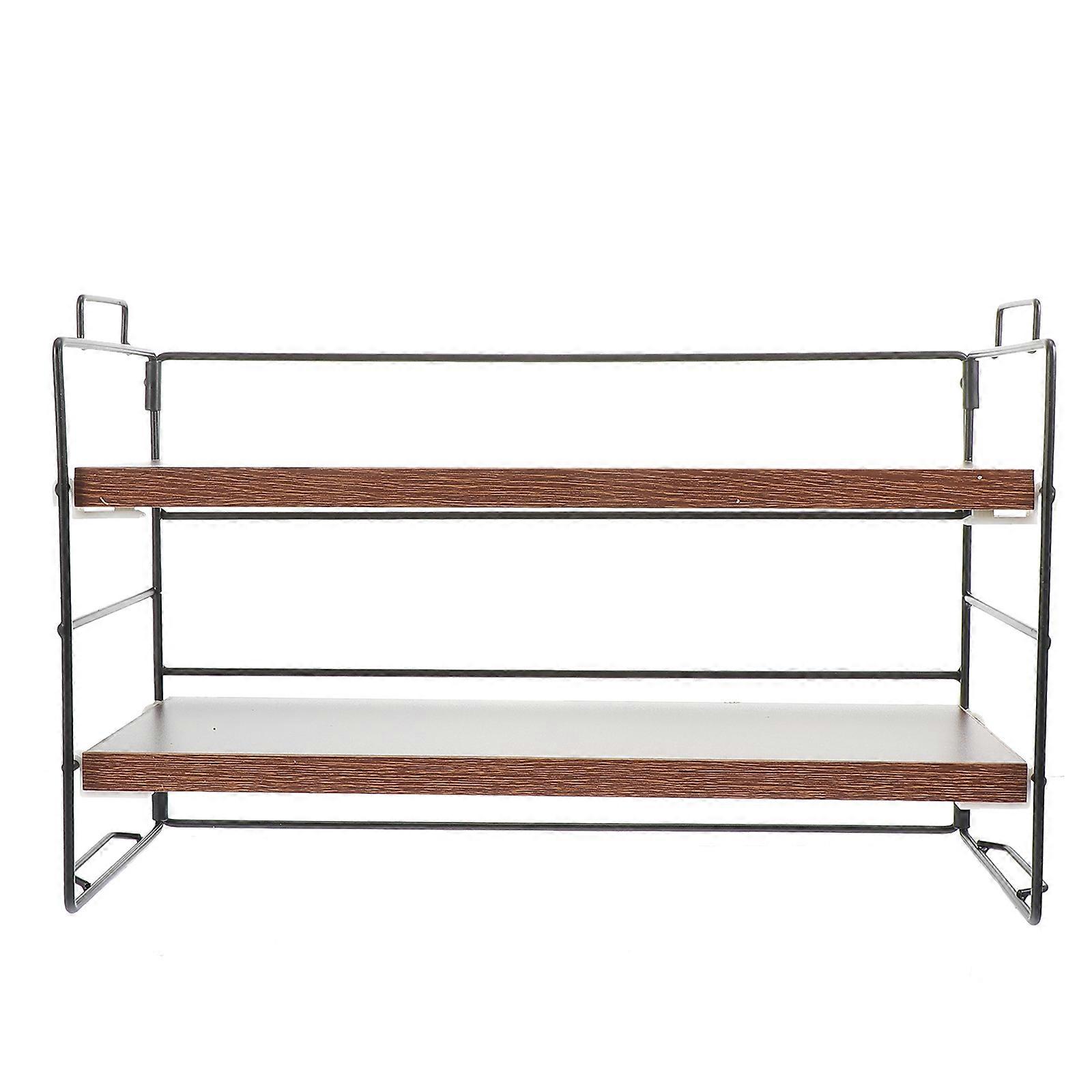 Brown Iron Desktop Storage Rack for Organizing Documents and Stationery 1Pc