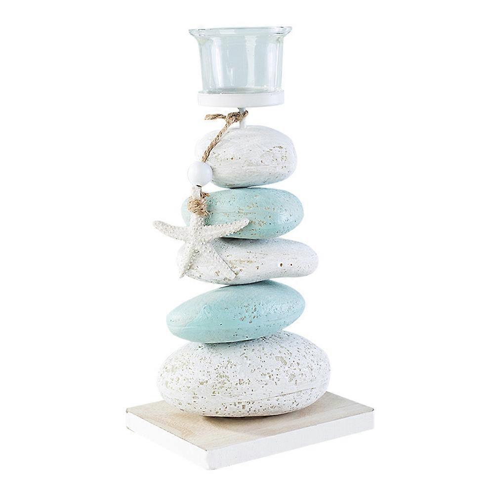Mediterranean Style Candle Holder for Decor Glass and Stone Materials Assorted Color