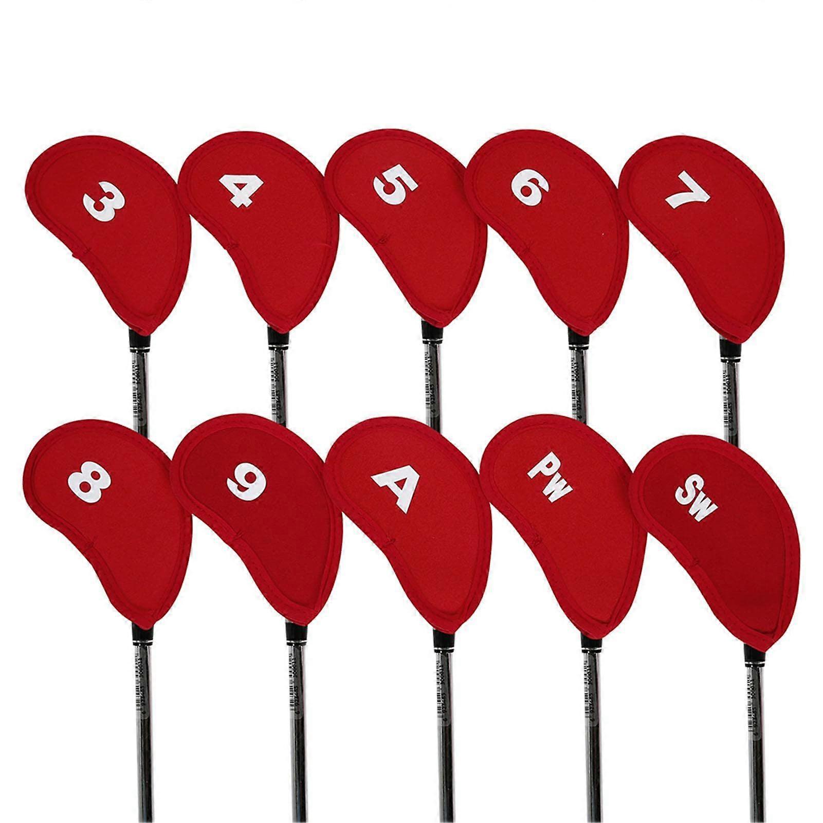 Golf Club Head Cover for Woods – Set of 10 Embroidered Golf Club Tags for Wood, Iron, Hybrid, Driver, Golf Accessories for Men