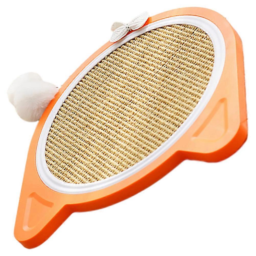 Flexible Cat Scratcher For Indoor Use With Cartoon Cat Head Shape Designed For Cats And Pet Owners In Orange Color 1Set