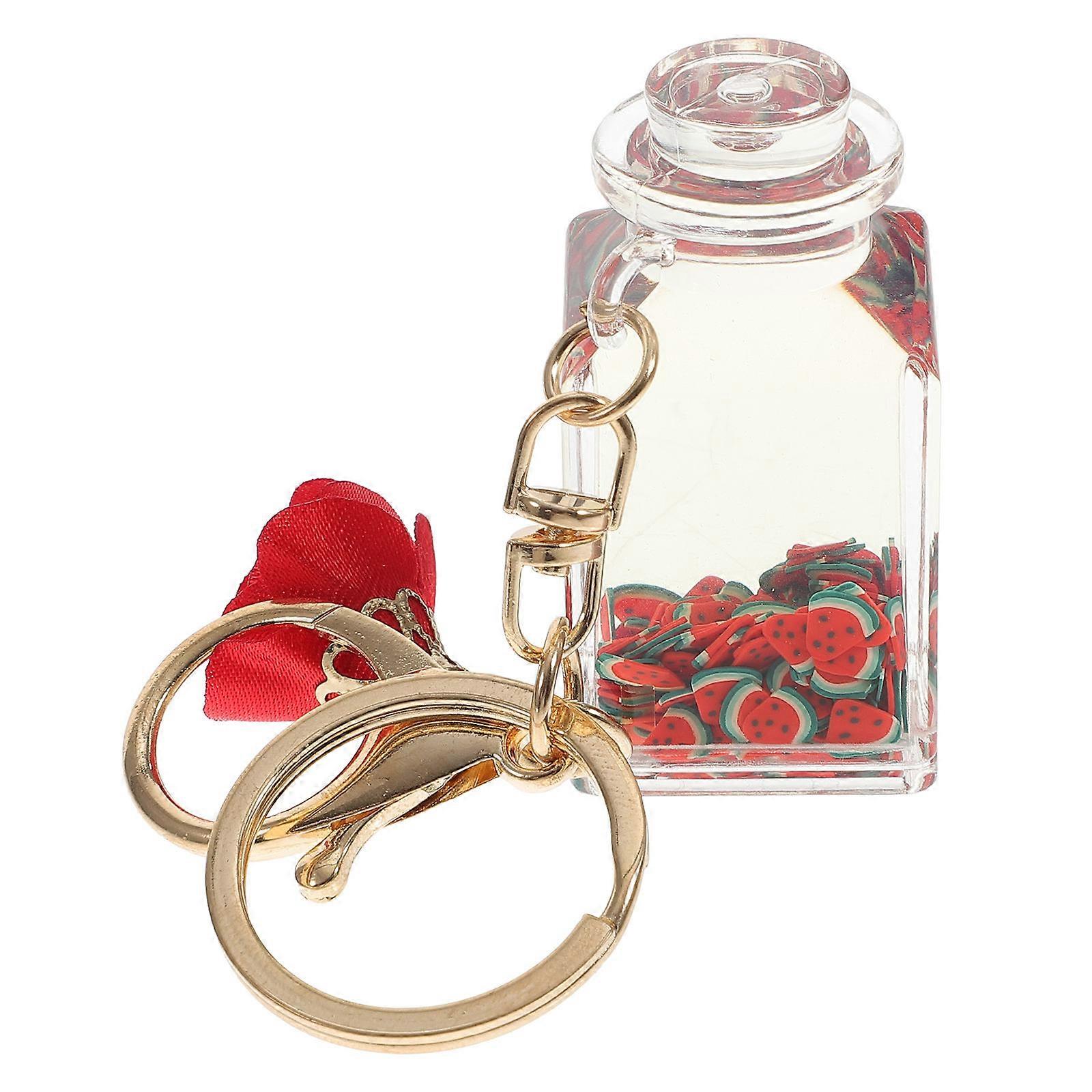 Quicksand Watermelon Keychain Liquid Pendant Keyring, Creative Bag Ornament, Chic & Design, Unique Accessory for All Ages
