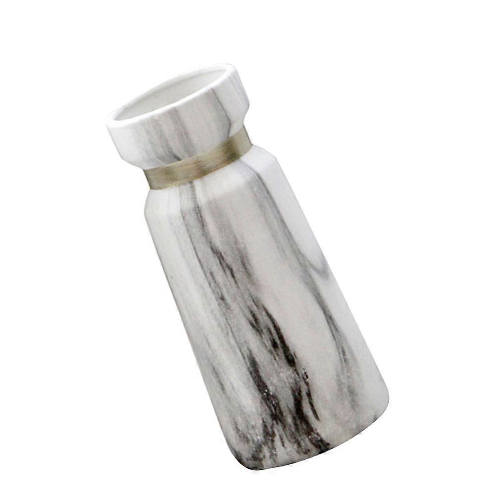 Ceramic Desktop Vase with Marbling Pattern, Minimalist Flower Holder for Dried Arrangements, Small Size for Home and Office Decor