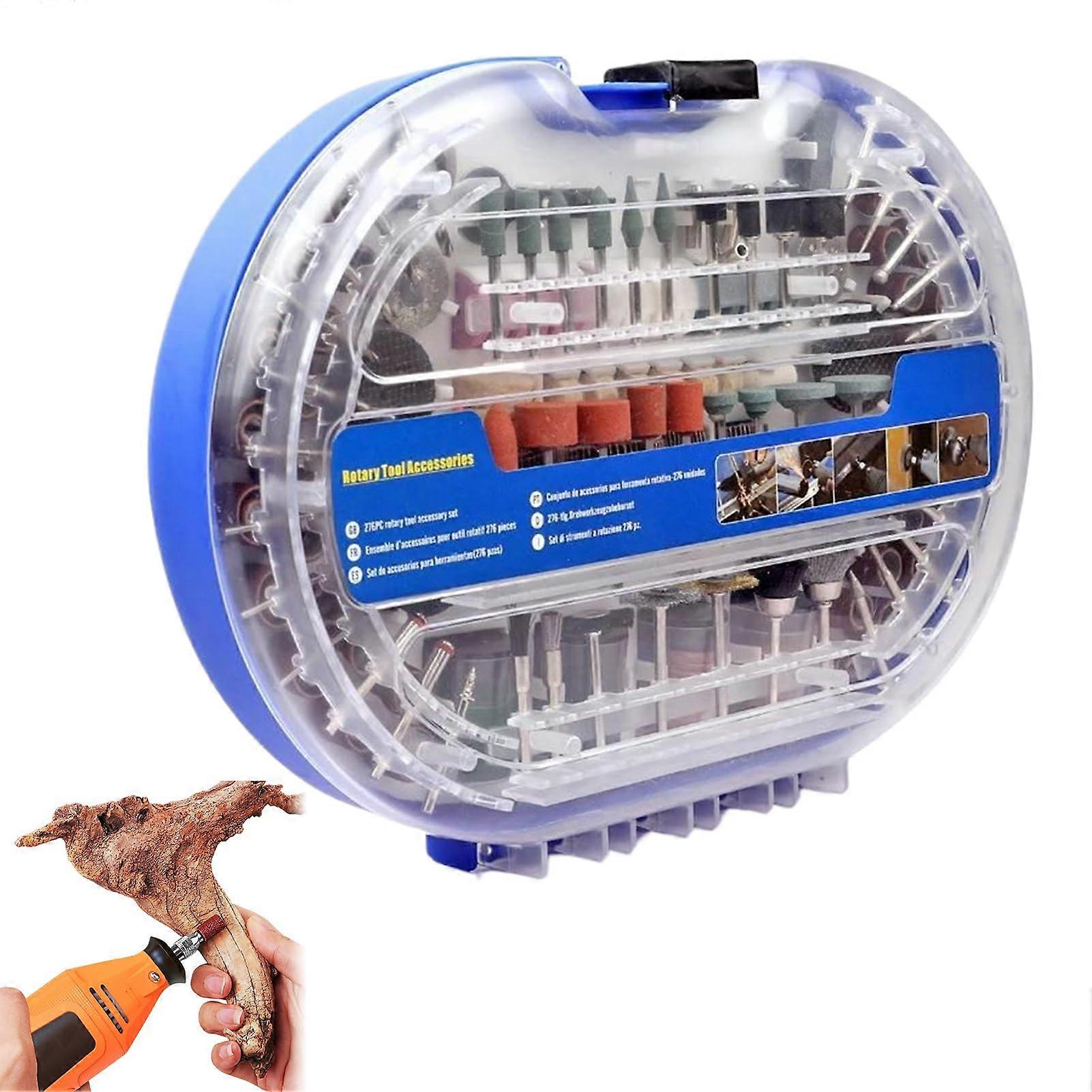 Rotary Tool Accessory Kit, DIY Set with Grinding, Engraving, Drilling Attachments