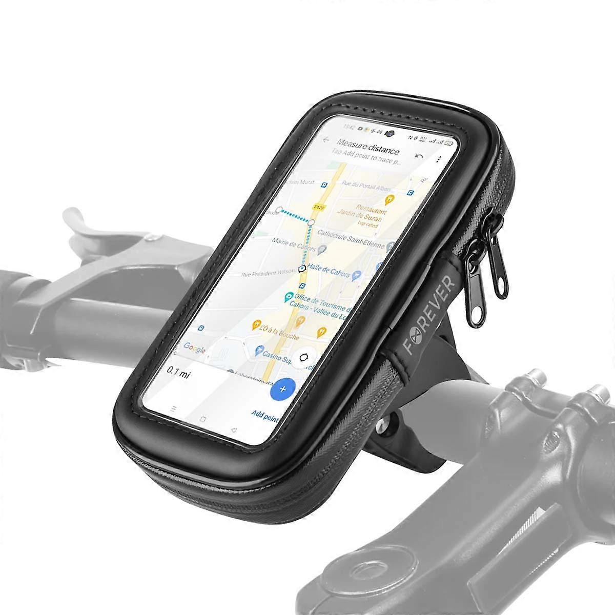 Support Waterproof Rotating Smartphone Bike Mount with Handlebar Attachment Handlebar, Black