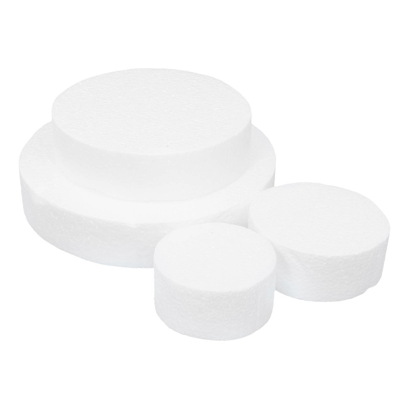Foam Cake Dummy for Decoration White Reusable Material Ideal for Wedding Decor and Birthday Party 4Tier Round