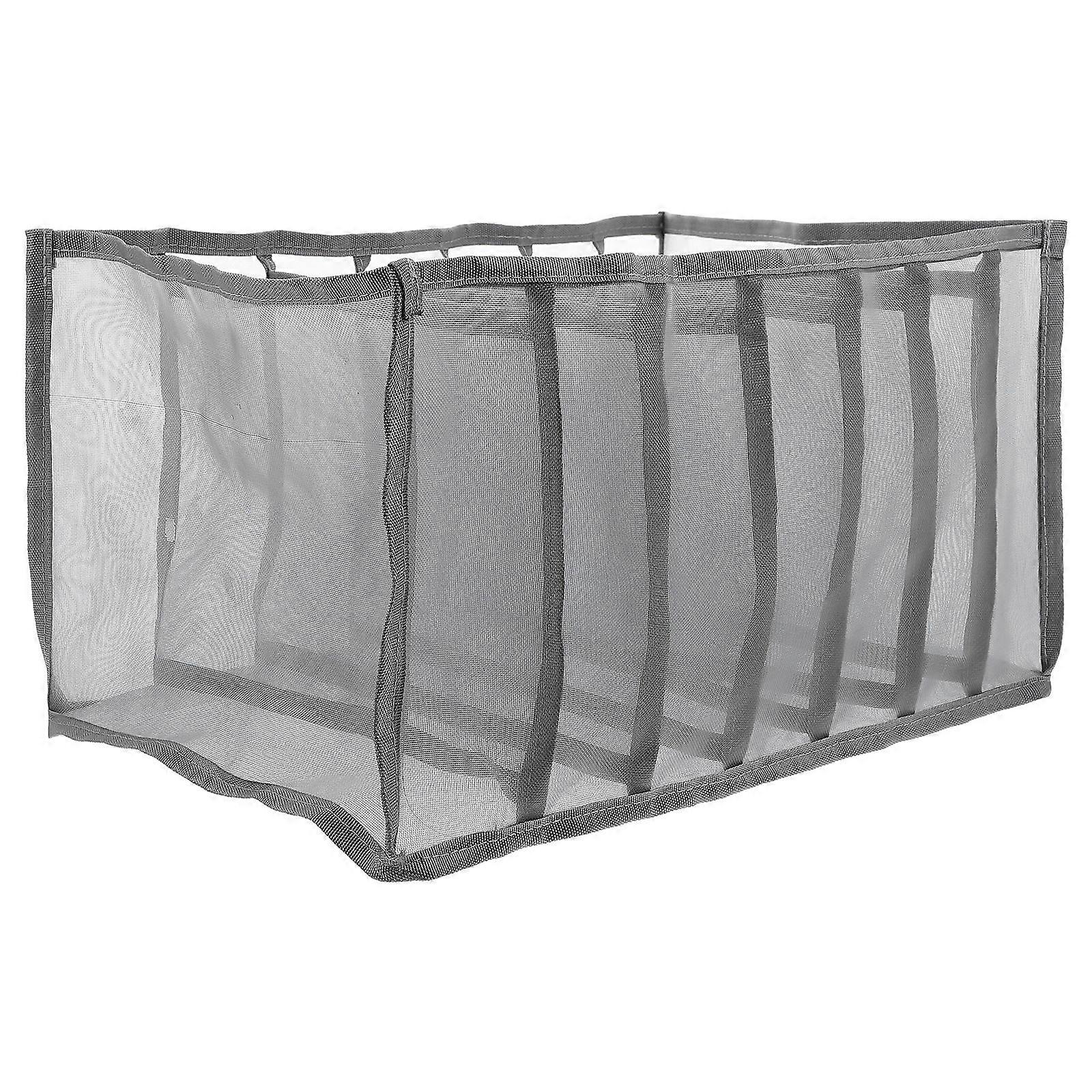 Foldable Cloth Storage Box Rectangular Design For Underwear Organization Grey Storage 1Pcs