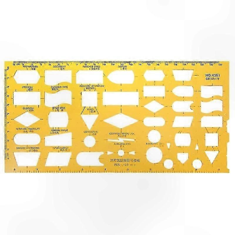 K Resin Flow Chart Symbol Drafting Template Ruler Stencil Measuring Tool Student