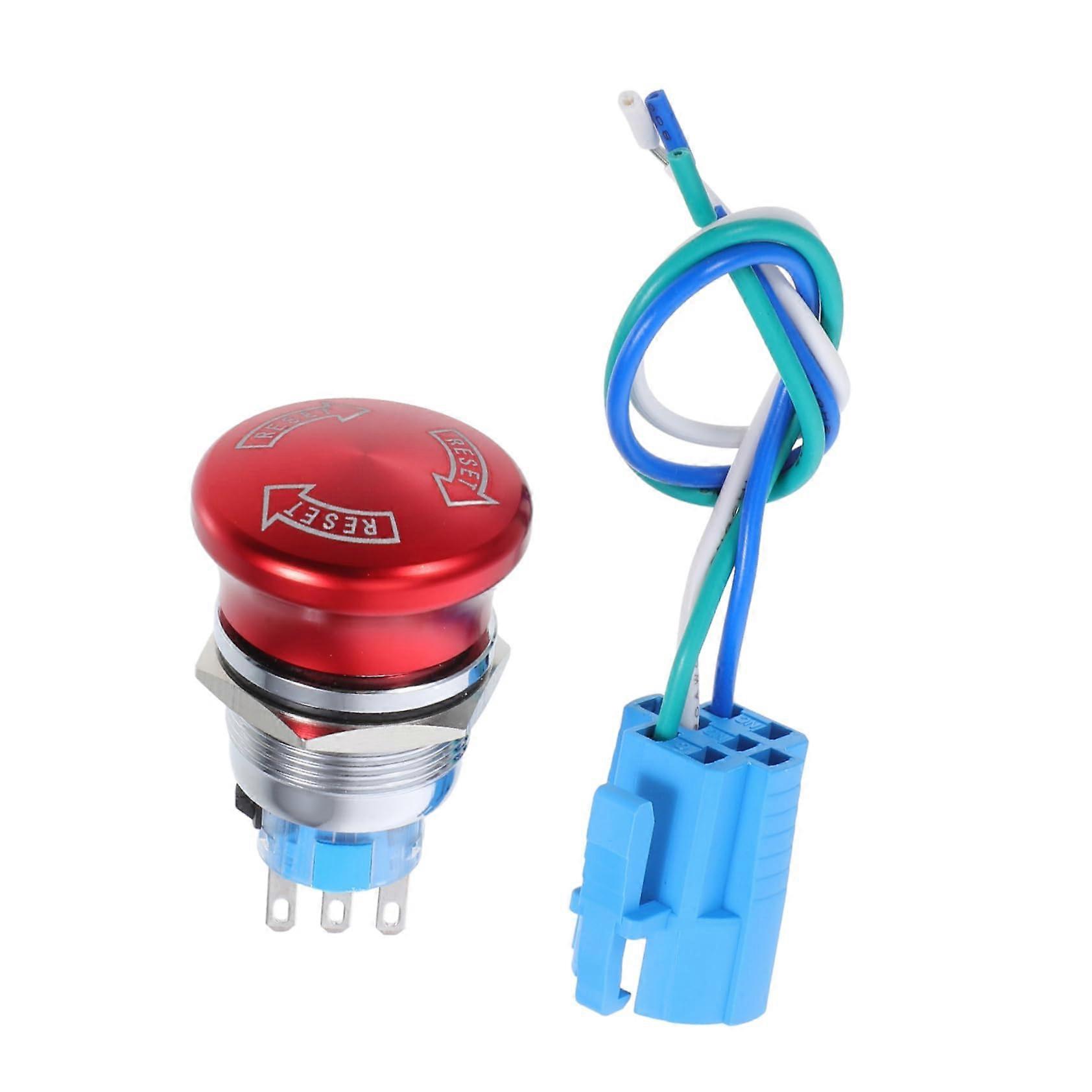 Emergency Stop Switch with Locking Push Button Wide Voltage Quick Shutdown