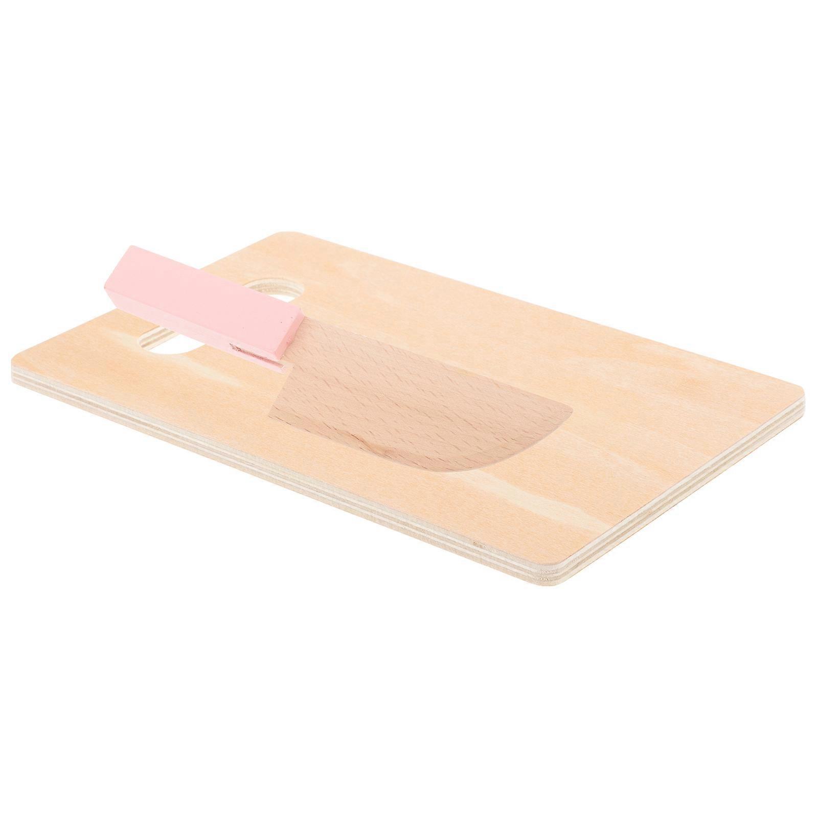Simulation Chopping Board Toy with Realistic Appearance for Playing House in Light Brown synthetic material