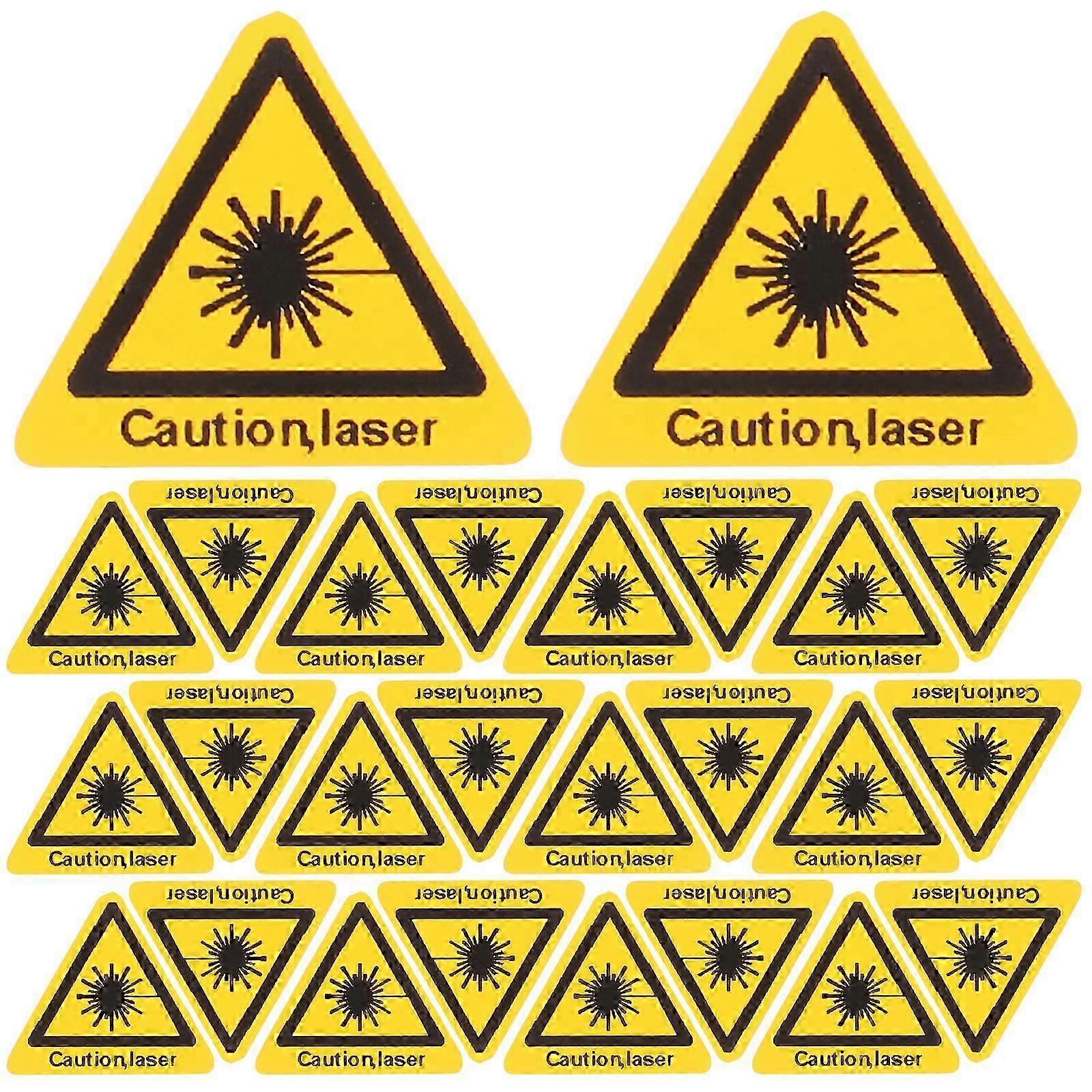 50pcs Caution Sticker Security Sticker Caution Laser Sign Caution Laser Warning Signs