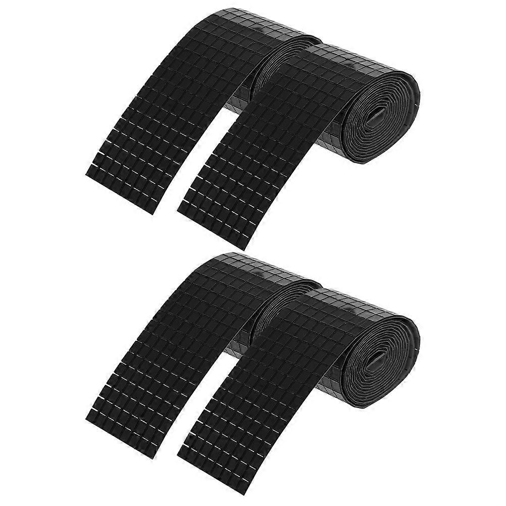 6 Rolls Self Adhesive Decorative Craft Tiles for Home Decor, Art Projects, and Jewelry Making – Black with Stones