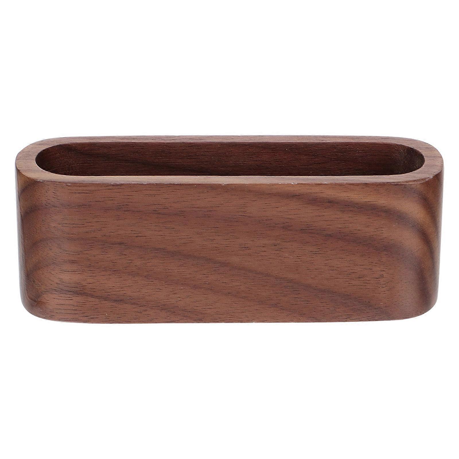 Organisateur de cartes de visite synthétique marron pour une utilisation au bureau compact et support de bureau