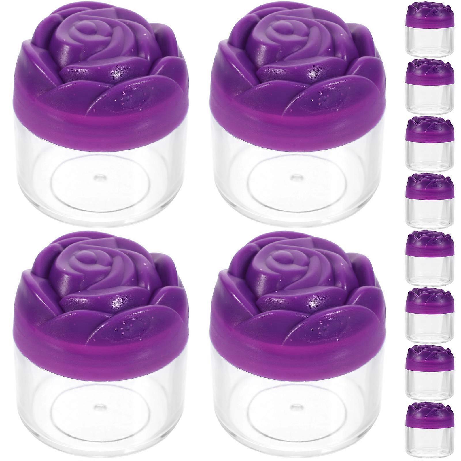 12PCS Cosmetic Jars with Flower Lids – Refillable Cream Containers for Travel, Sealed & Leakproof Design for Lotions Products