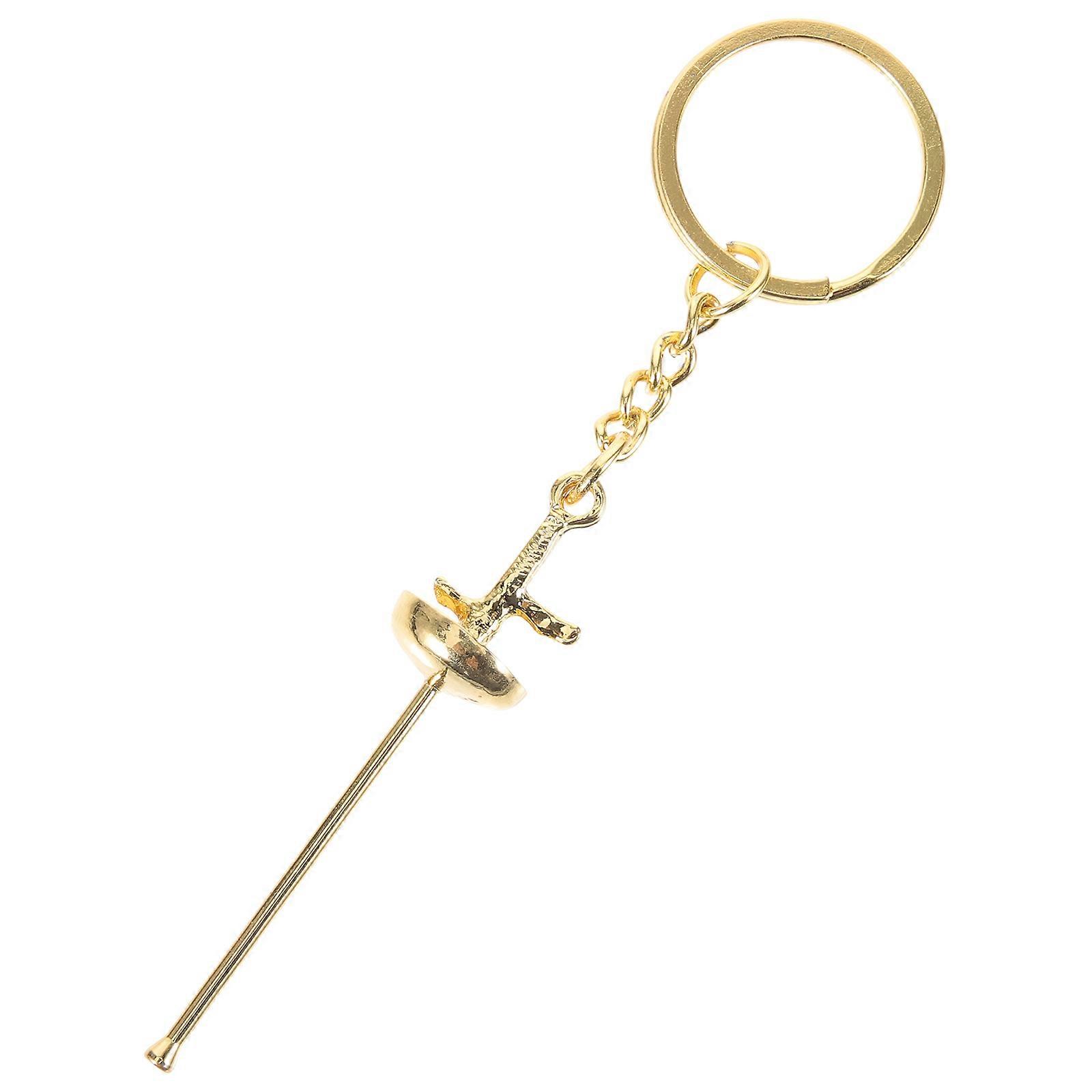 Golden Fencing Shape Keychain Pendant Ideal Keychain Bag Accessory For All Ages 1Pack