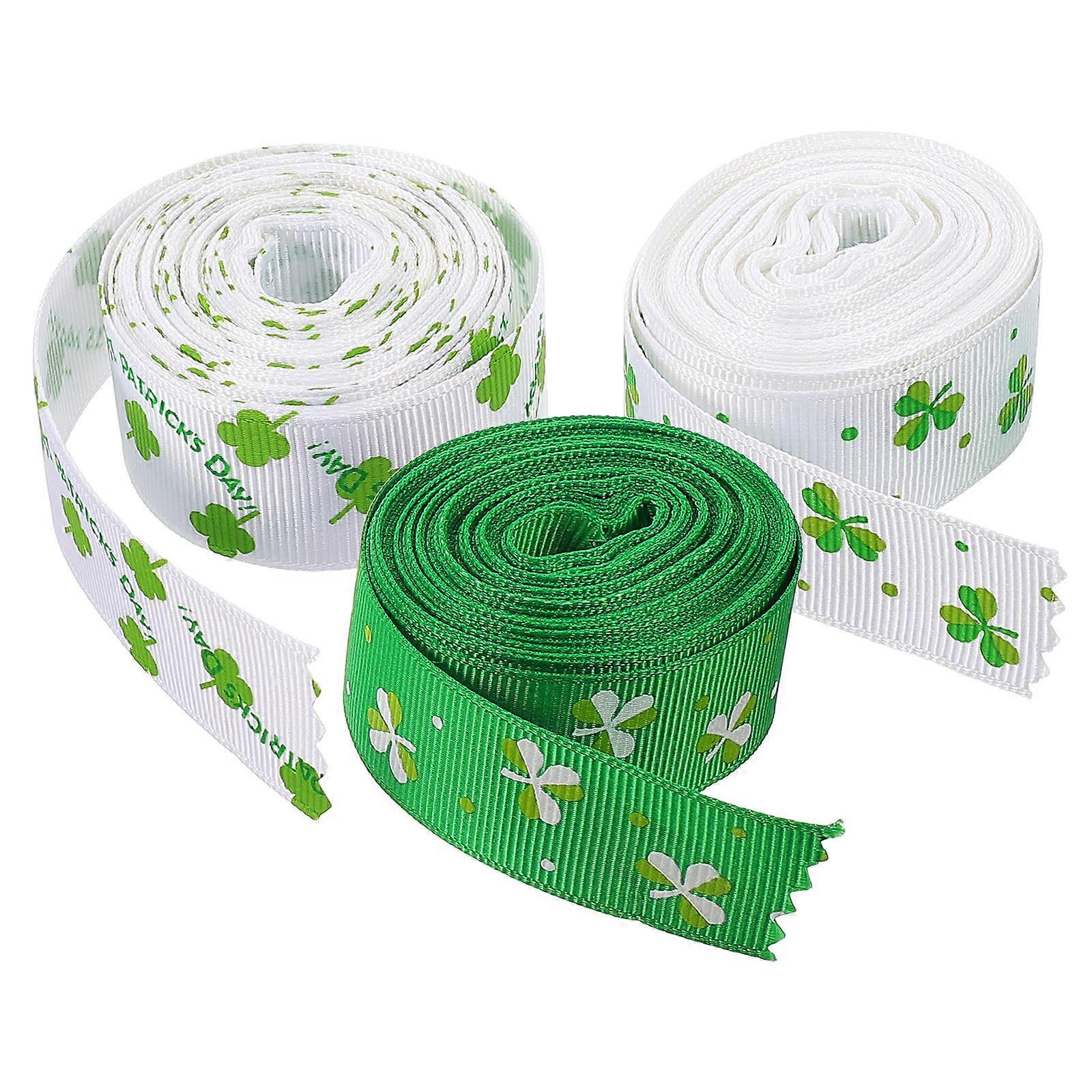 3 Rolls Diy Ribbon Craft for Gift Wrapping St Patrick's Day Party Supply