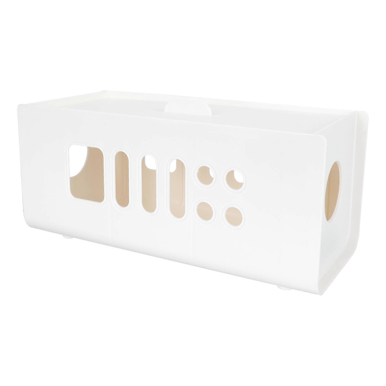 Plug Socket Storage Box For Living Room With Premium Dust Cover Feature In White 1Set