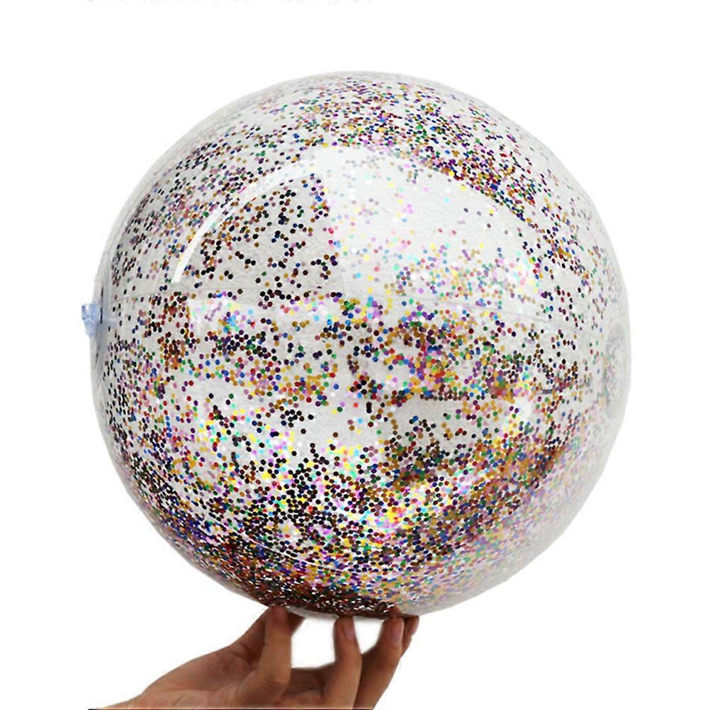 Transparent Sequin Inflatable Beach Ball for Summer Pool Play – Safe PVC Material for Indoor and Outdoor Water Fun