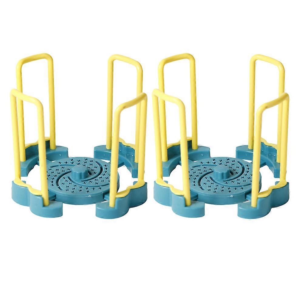 2Pcs Telescopic Kitchen Storage Rack for Bowls and Dishes Draining Assorted Color Plastic
