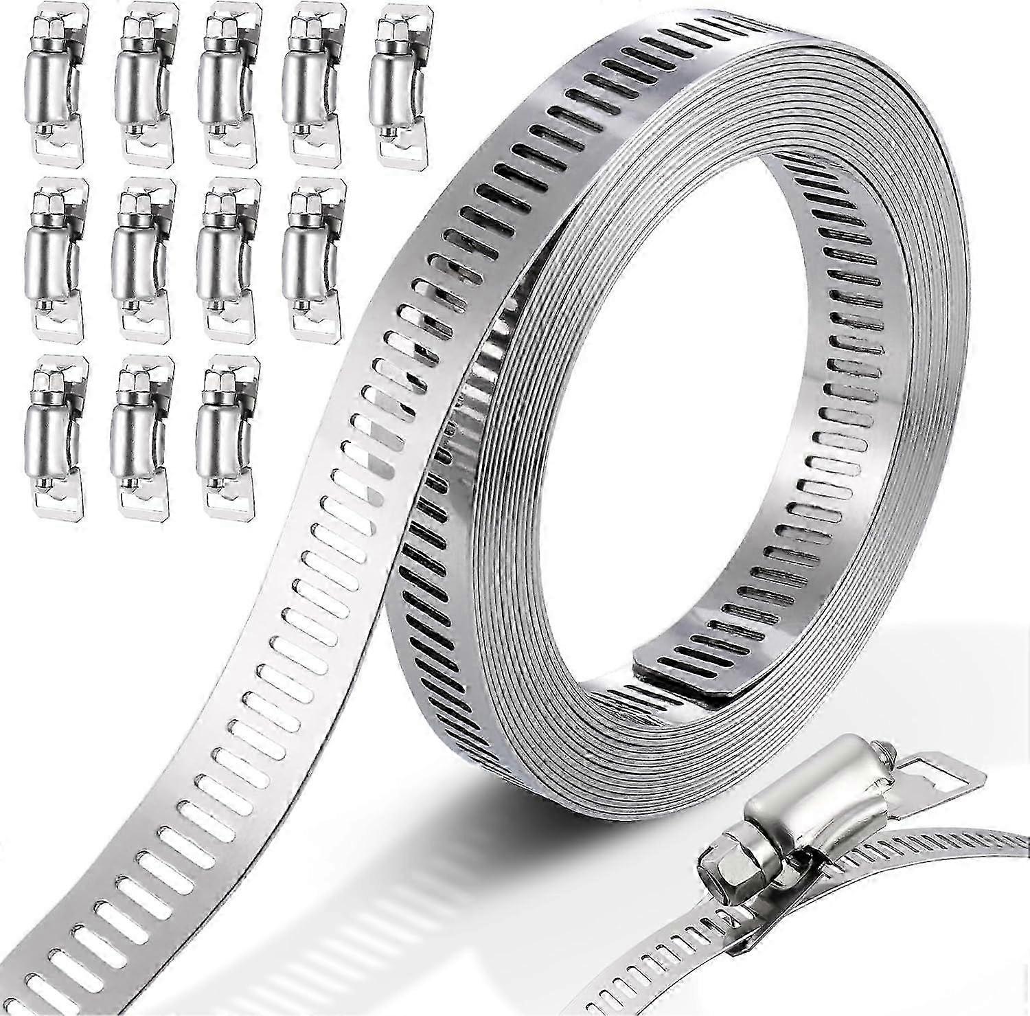 Hose Clamps - 304 Stainless Steel, Adjustable & Durable for Multiple Uses
