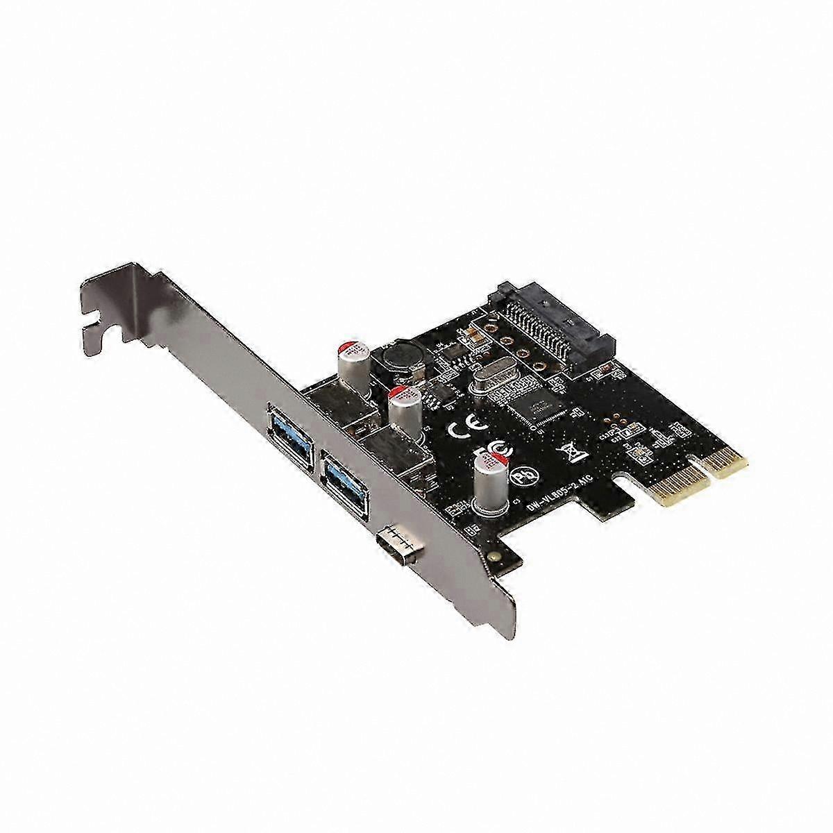 USB 3.1 Type C Expansion Card PCIe Adapter for Desktop Computers with Hub Splitter Functionality