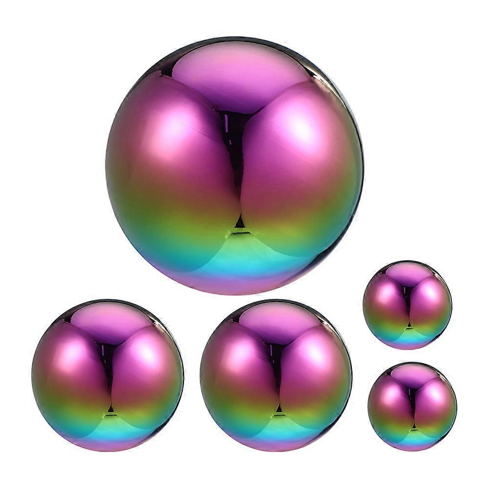 Shiny Balls For Outside Decor Weather-resistant Garden Sphere 5.1CM Reflective Feature For Garden Enthusiasts 5Pcs