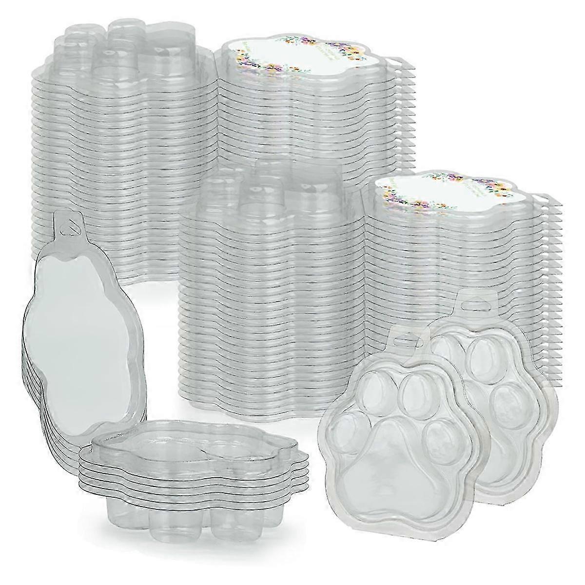 100 Pack Wax Melts, Cat'S Transparent Empty Plastic hwy