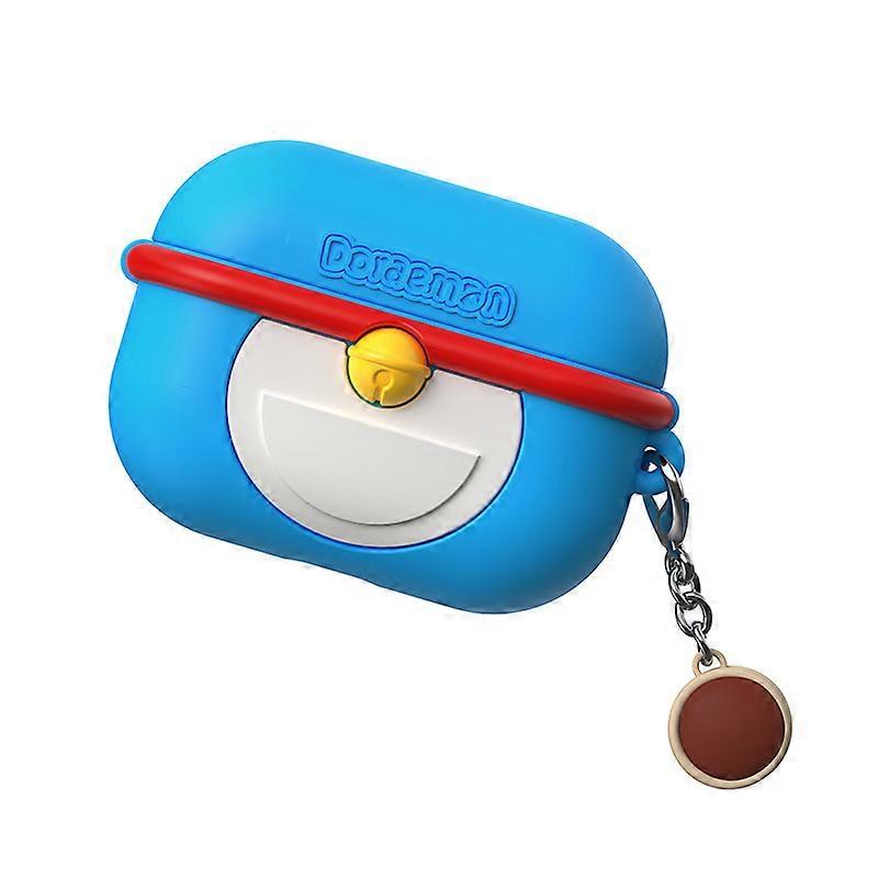 Cute Doraemon Silicone Bluetooth Earbuds Case - Drop Proof, Dirt Resistant, Portable