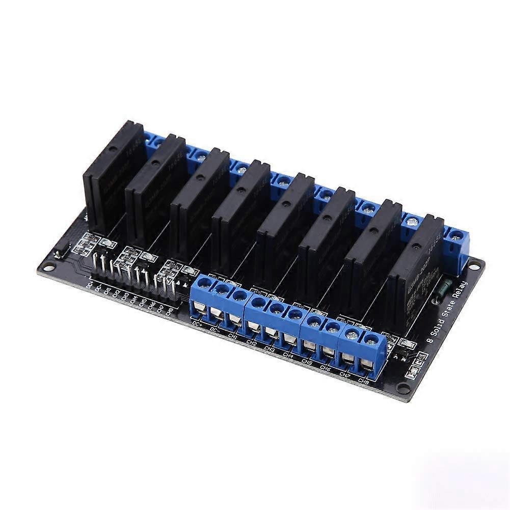 8 Channel Solid State Relay Module DC AC Low Trigger with Fuse for Arduino and Raspberry Pi Compatibility