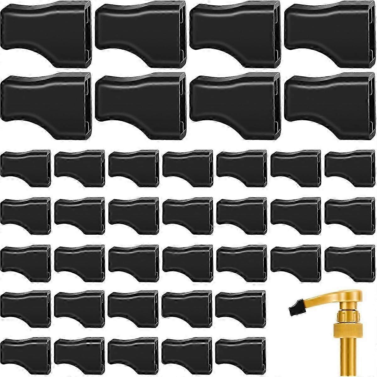 40Pcs Coffee Syrup Pump Tip Cap Pourer Covers Black Rubber Caps