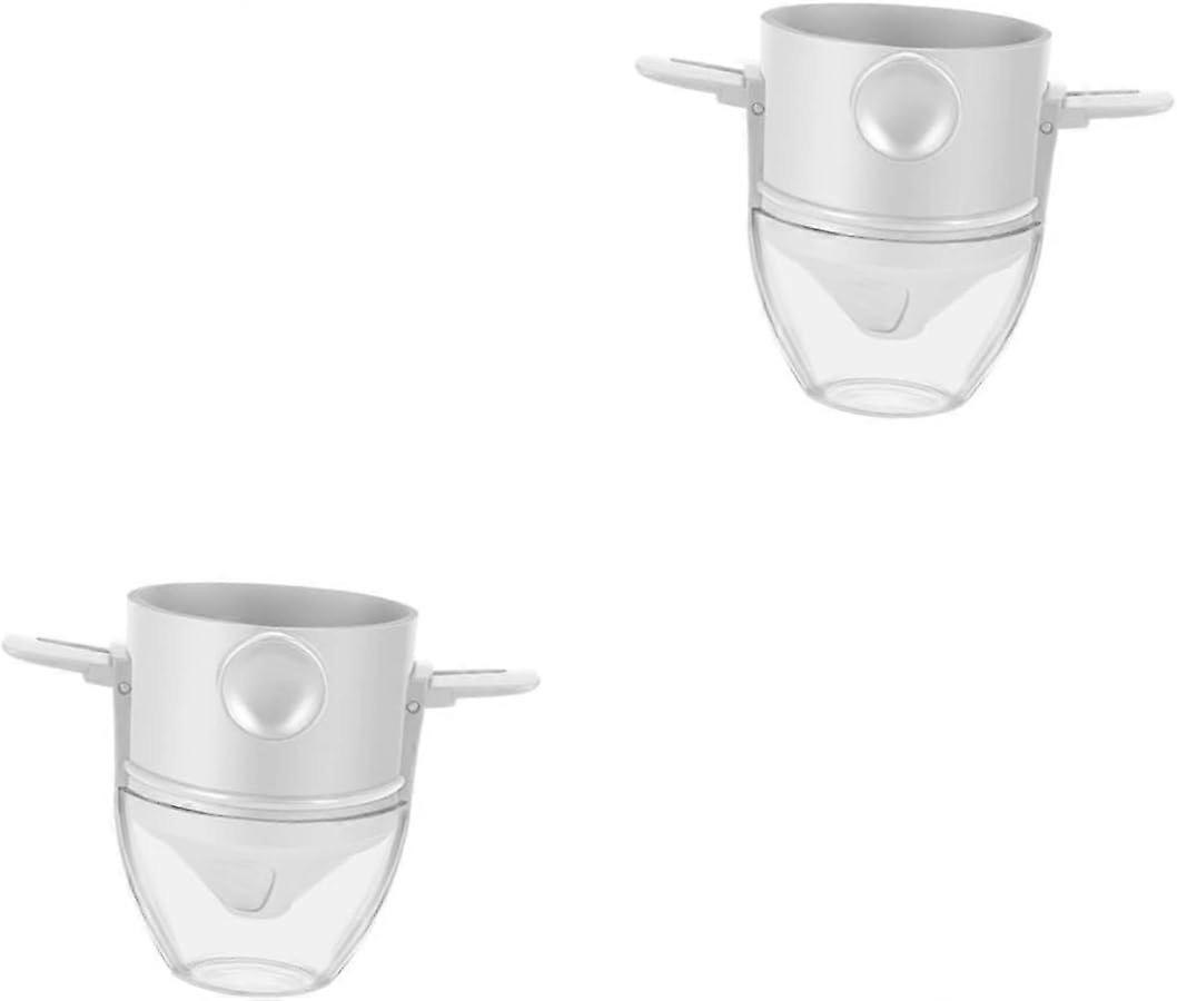 2 Sets Coffee Filter Cup Coffee Maker Filter ABS White