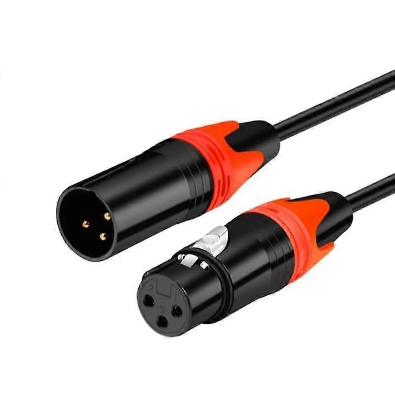 XLR Male to Female Audio Cable, 3 Meter Red Studio Recording and Event Performance Connector, Durable and Flexible