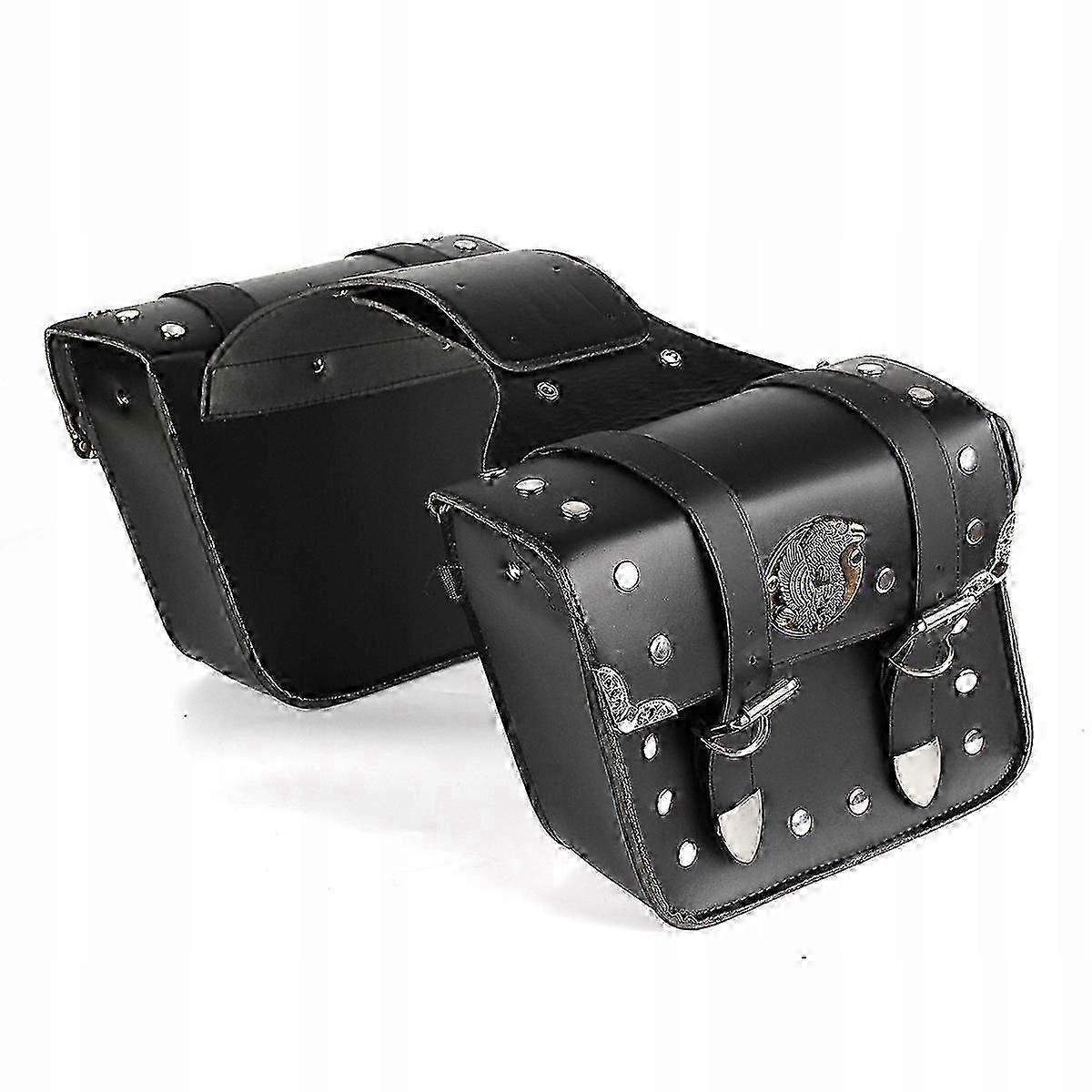 Paar Packtaschen Seitentaschen Motorrad Leder 33cm