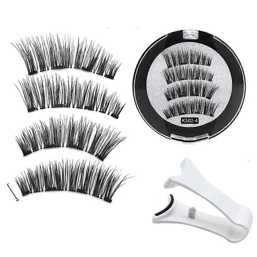 Magnetic Eyelash Set 2 Second Easy Application Reusable Handmade Lashes With Magnetic Eyelash Curler For Stage Daily Wear