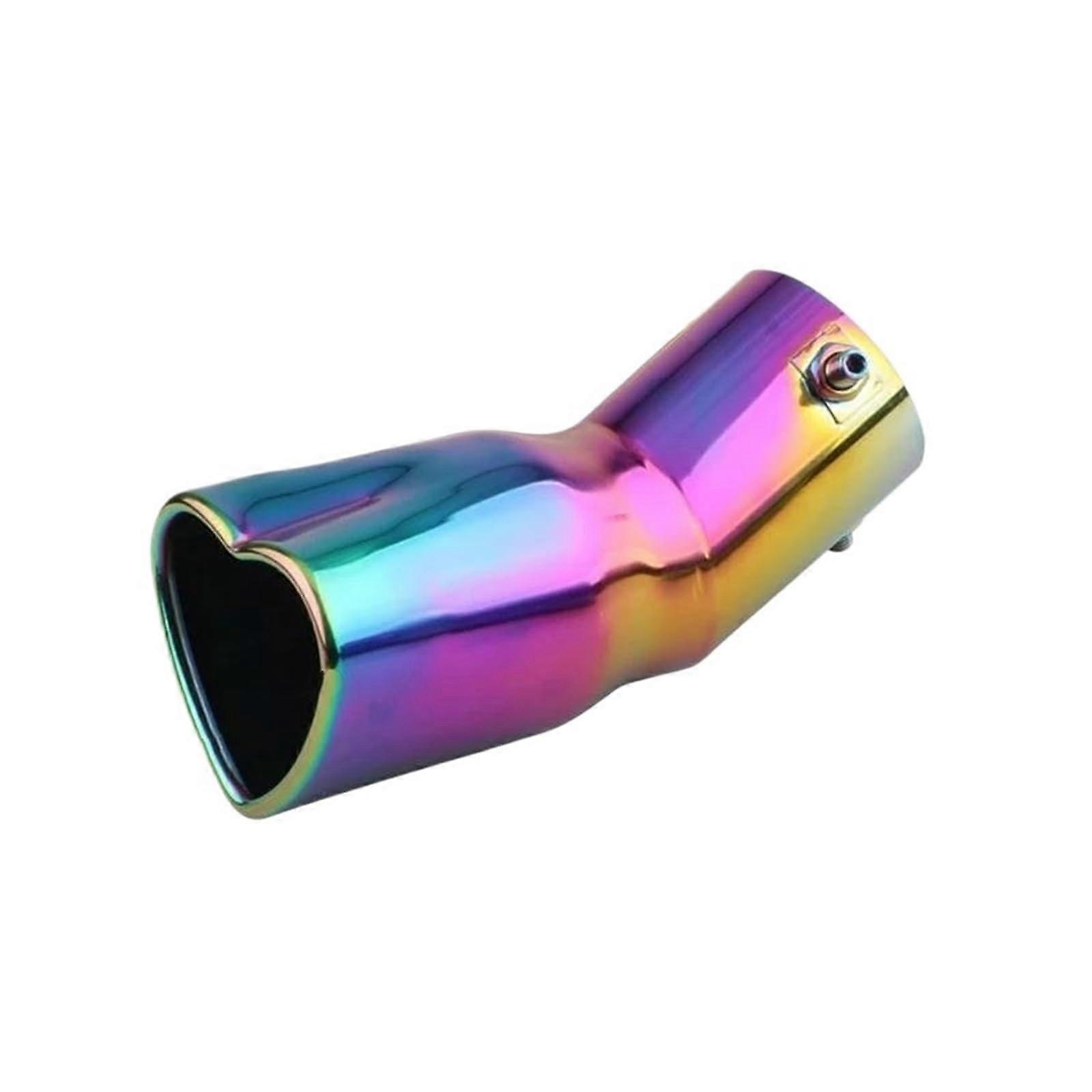 Exhaust Tailpipe Silver Colorful Exhaust Tips Muffler Tailpipe Design Heart Style
