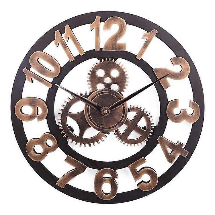 70cm Wooden Single-sided Gear Arabic Number Wall Clock
