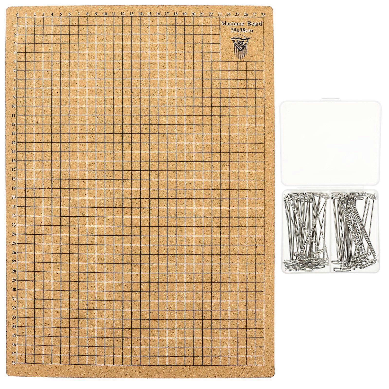 1 Set Cork Board Macrame Board Knotting Craft Board for Measuring Bracelet Project with T Pins