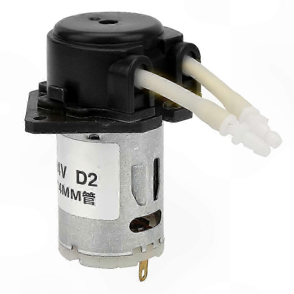 24V DC Peristaltic Pump 2x4mm for Lab Analytic Dosing Applications Black