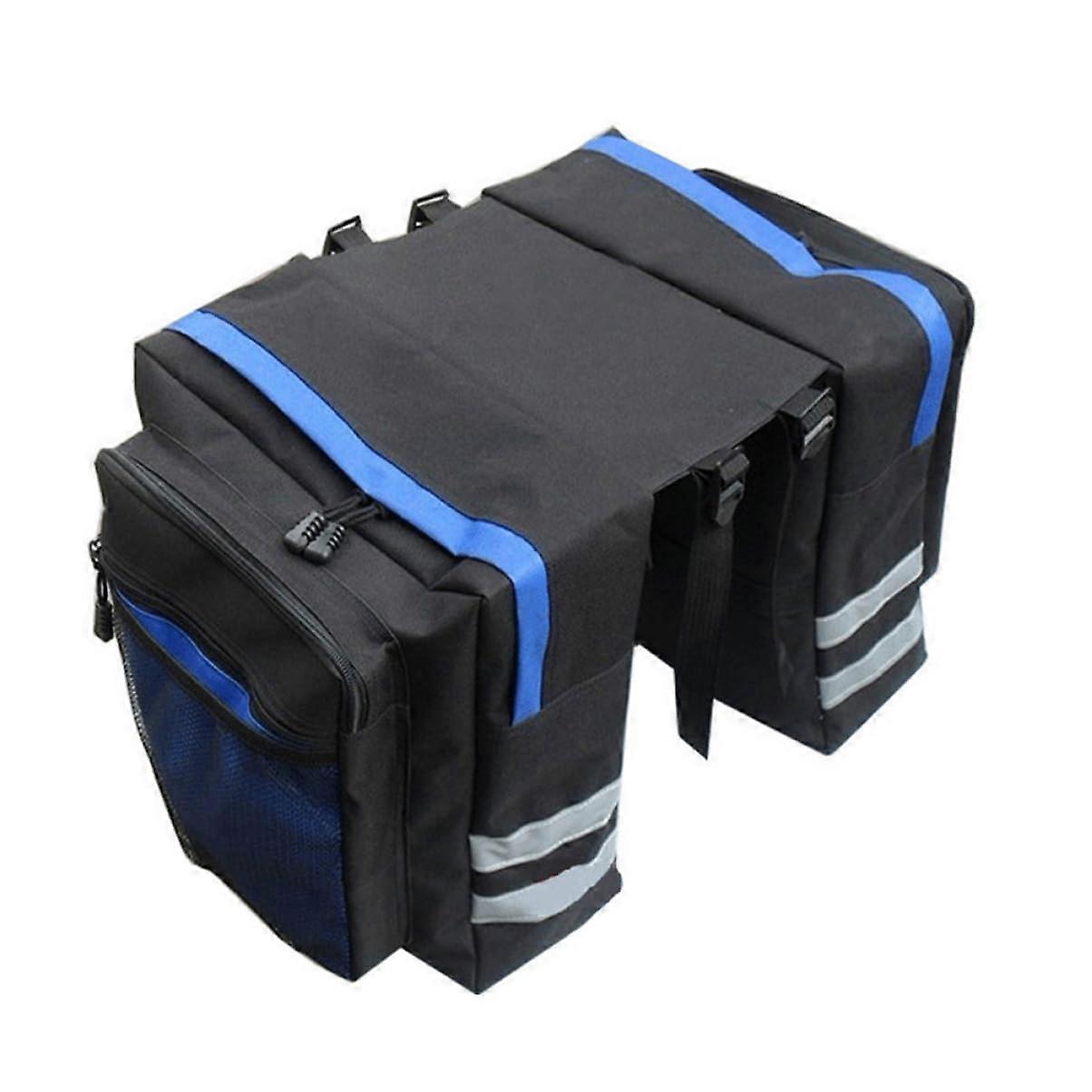 Bicycle Rear Pannier Bag Waterproof Double Saddle Bike Trunk Storage Bag Shoulder Strap for Mountain Cycling Reflective for Safety