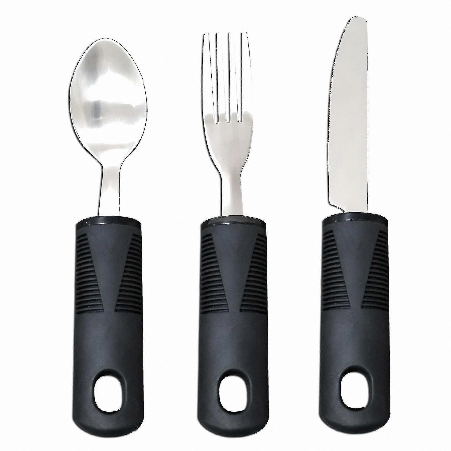 Ergonomic Cutlery Set with Wide Handles for Comfortable Dining Assistance