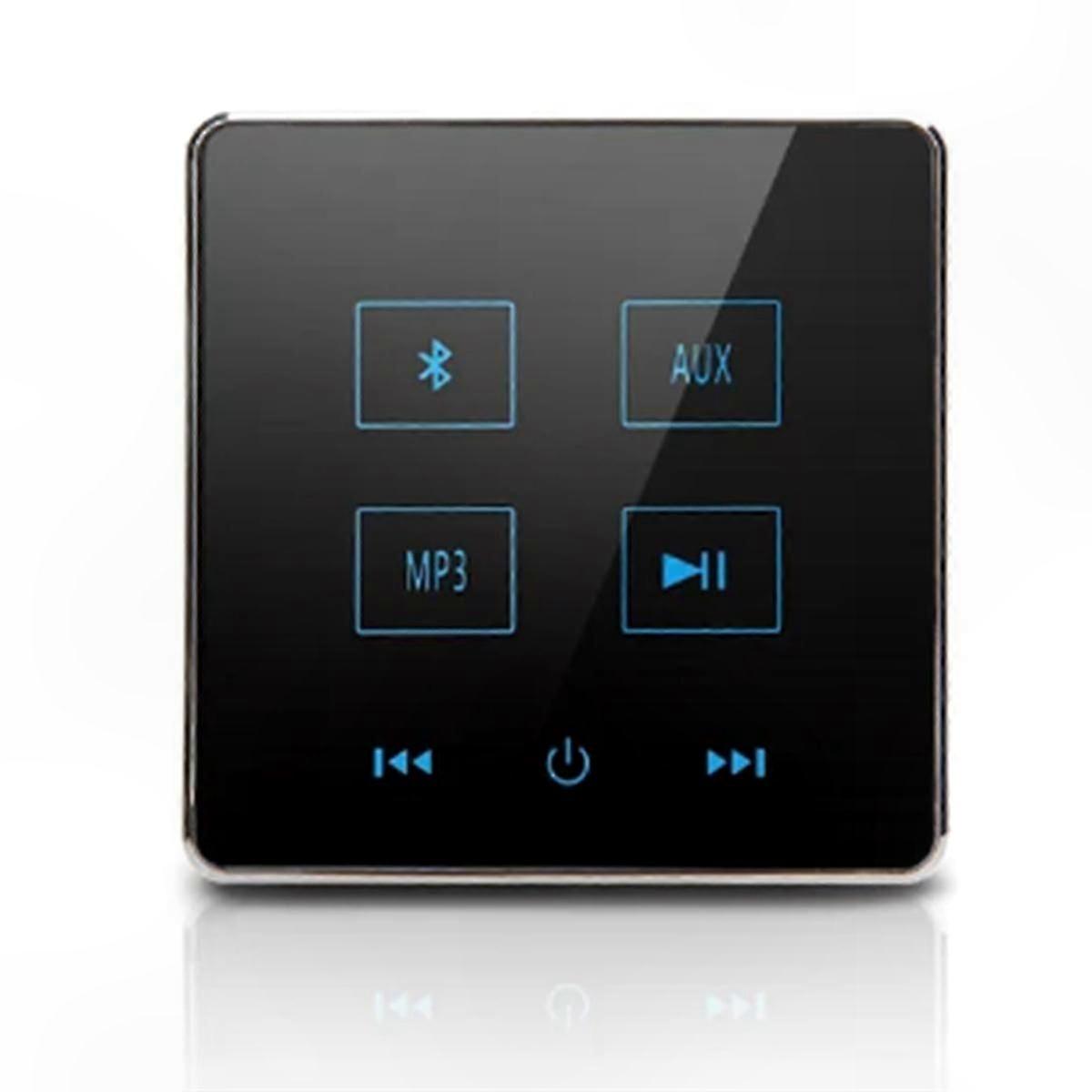 Bluetooth Wall Amplifier with Touch Screen for Home Audio System, USB and TF Card Support, Black