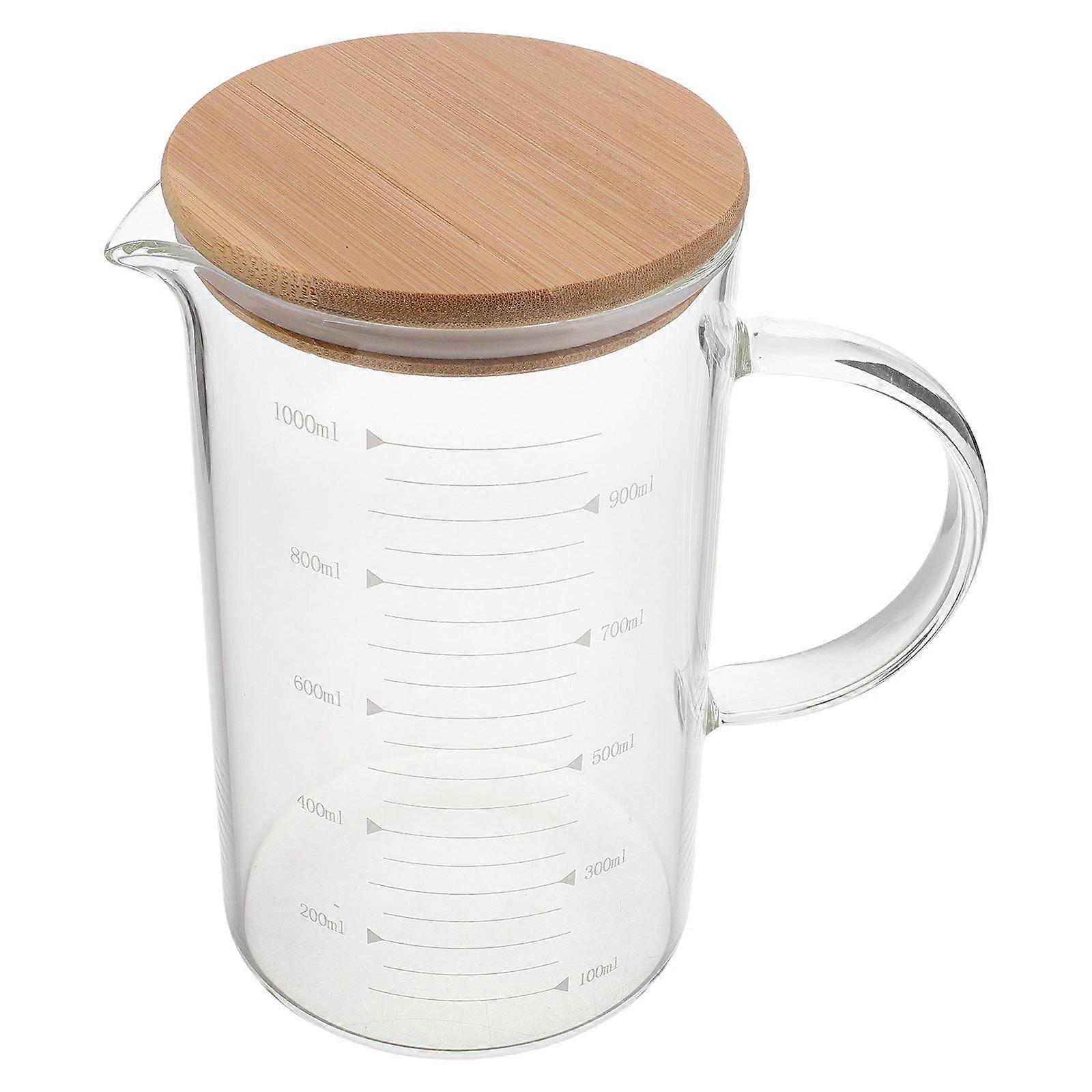 Glass Measuring Cup With Handle And Lid Glass Measure Cup Measure Mug For Kitchen Use Measuring Liquids Coffee And Juice 1000 ml