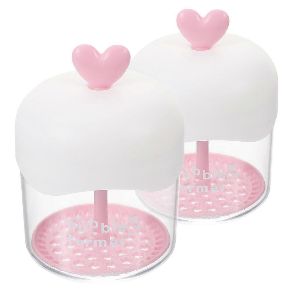 Pink Foam Maker for Face Cleanser Manual Bubble Foamer Quick Foaming for Home Use 2pcs