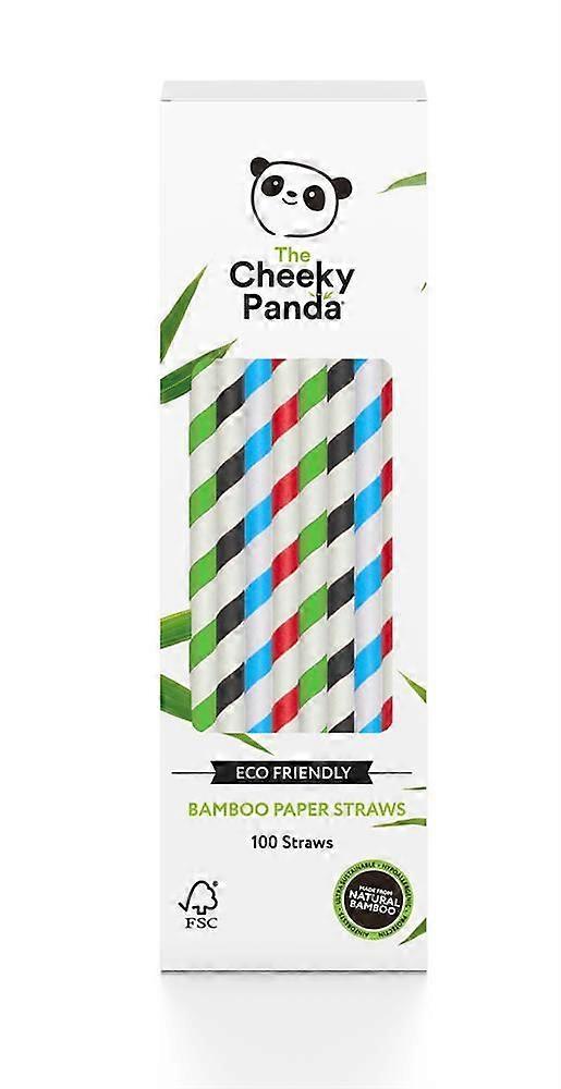 Cheeky Panda 100% Biodegradable Bamboo Paper 100 Straws Multicolour - 4 Pack