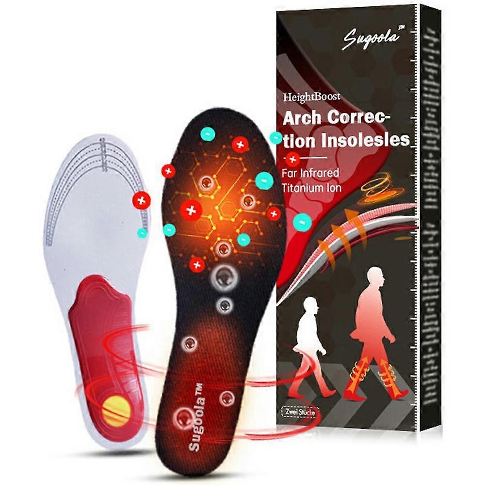 1-6x SUGOOLA HK-B05-0029-01 Infrared Therapy Orthopedic Arch Support Insoles Height Increase Shoes P