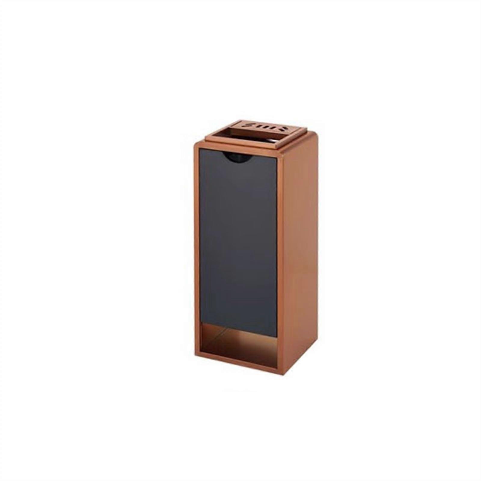 Outdoor Trash Can With Integrated Ashtray, Stainless Steel, Square Design, Public Use For Hotels And Malls, Durable