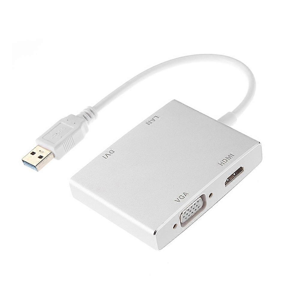 USB3.0 to VGA + HDMI + DVI + RJ45 Computer Adapter