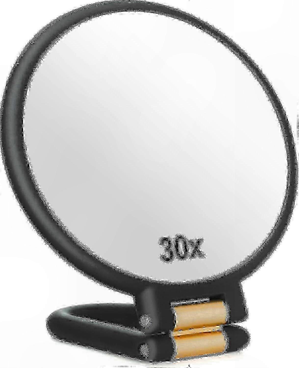 Portable 30x Magnification Mirror with Dual-Sided Design and Comfortable Handle for Travel and Home Use