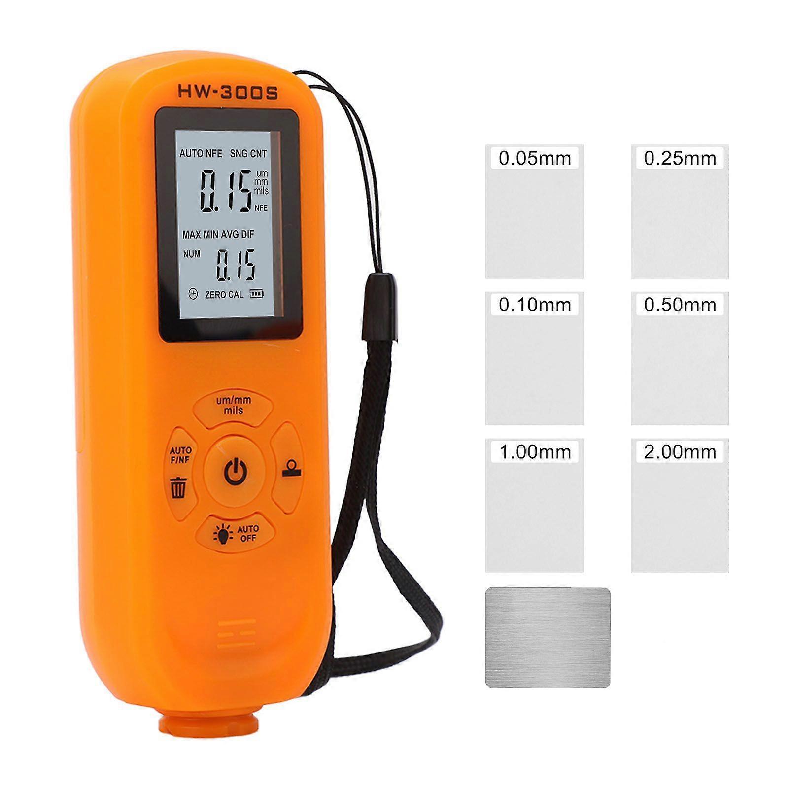 Paint Thickness Gauge Coating Depth Meter Tester Digital Display 3 Units for Machine Orange