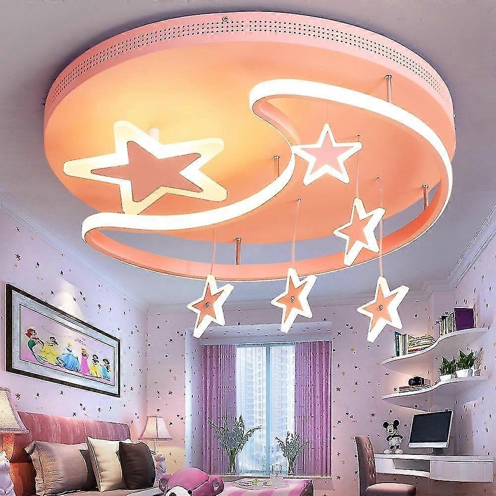 LED Ceiling Ligh Dimmable Cartoon Stars And Moon Ceiling Lamp Round...